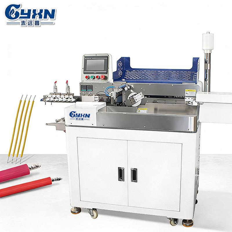 Automatic wire cutting, stripping and double end tin dipping machine